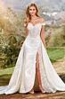 Martin Thornburg MTL22005 Bassett Front Slit Sheer Top Wedding Dress