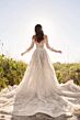 Martin Thornburg MT3203 Fleur Bishop Sleeve Plunging Top Wedding Dress