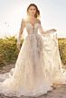 Martin Thornburg MT3203 Fleur Bishop Sleeve Plunging Top Wedding Dress