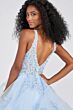Ellie Wilde EW122080 Flounce Skirt Floral Bodice Dress