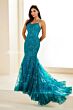 Ellie Wilde EW122032 Lace-Up Back Embroidered Dress