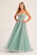 Ellie Wilde EW34036 Corset Bodice Embroidered Dress
