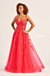 Ellie Wilde EW34036 Corset Bodice Embroidered Dress