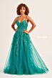 Ellie Wilde EW34036 Corset Bodice Embroidered Dress