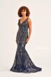 Ellie Wilde EW34041 Triple Belt Plunging Neck Dress