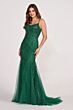 Ellie Wilde EW34045 Lace-Up Back Glitter Dress