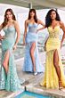 Ellie Wilde EW35005 Glitter Lace Sheer Corset Dress