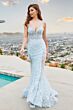 Ellie Wilde EW35005 Glitter Lace Sheer Corset Dress