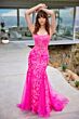 Ellie Wilde EW35008 Godet Skirt Floral Sequin Dress