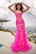 Ellie Wilde EW35008 Godet Skirt Floral Sequin Dress