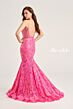 Ellie Wilde EW35015 Open Back Floral Sequin Dress