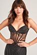 Ellie Wilde EW35027 Sheer Corset High Slit Dress