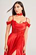 Ellie Wilde EW35029 Slit Skirt Embellished Corset Dress