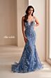 Ellie Wilde EW35039 Sheer Corset Embroidered Dress