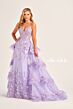 Ellie Wilde EW35045 Detachable Train Sheer Corset Dress