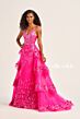 Ellie Wilde EW35045 Detachable Train Sheer Corset Dress