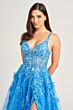Ellie Wilde EW35047 Slit Skirt Sheer Corset Dress