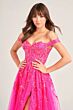 Ellie Wilde EW35058 Floral Sequin Off The Shoulder Dress