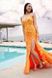 Ellie Wilde EW35060 Lace-Up Back Embroidered Dress