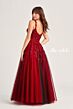 Ellie Wilde EW35068 Floral Bodice Scoop Back Dress
