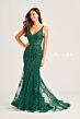 Ellie Wilde EW35071 Plunging Neck Beaded Lace Dress