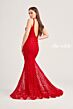 Ellie Wilde EW35072 Open Back Beaded Lace Dress