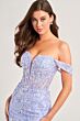 Ellie Wilde EW35082 Sequin Lace Sheer Corset Dress