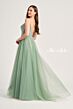 Ellie Wilde EW35088 Slit Skirt Beaded Bodice Dress