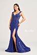 Ellie Wilde EW35091 Cutout Back Beaded Lace Dress