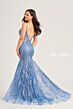 Ellie Wilde EW35098 Sheer Bodice Open Back Dress