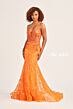 Ellie Wilde EW35104 Embroidered Bodice Lace-Up Dress