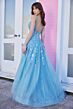 Ellie Wilde EW35108 Plunging Neck High Slit Dress