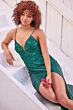 Ellie Wilde EW35120 Sequin Skirt Lace Bodice Dress