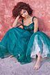 Ellie Wilde EW35123 Basque Waist Sheer Corset Dress