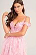 Ellie Wilde EW35218 Ruffle Skirt Sheer Corset Dress