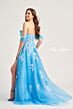 Ellie Wilde EW35220 Feather Sleeves Floral Sequin Dress