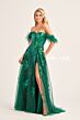 Ellie Wilde EW35220 Feather Sleeves Floral Sequin Dress