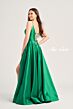 Ellie Wilde EW35232 Plunging Neck Lace-Up Dress