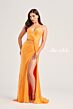 Ellie Wilde EW35233 Floral Appliques High Slit Dress