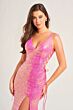 Ellie Wilde EW35235 Lace-Up Side Sequin Dress