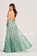 Ellie Wilde EW35240 Floral Appliques Lace-Up Dress
