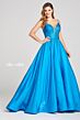 Ellie Wilde EW121005 Beaded Plunging Neck Lace-Up Back Dress