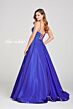 Ellie Wilde EW121005 Beaded Plunging Neck Lace-Up Back Dress