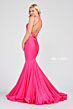 Ellie Wilde EW122001 Cutout Back Strappy V-Neck Beaded Dress