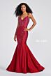 Ellie Wilde EW122001 Cutout Back Strappy V-Neck Beaded Dress