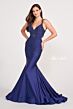 Ellie Wilde EW122001 Cutout Back Strappy V-Neck Beaded Dress