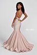 Ellie Wilde EW122001 Cutout Back Strappy V-Neck Beaded Dress