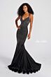 Ellie Wilde EW122001 Cutout Back Strappy V-Neck Beaded Dress