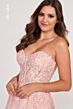 Ellie Wilde EW34073 Removable Sleeve Sweetheart Neck A-Line Dress