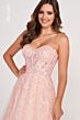 Ellie Wilde EW34073 Removable Sleeve Sweetheart Neck A-Line Dress
